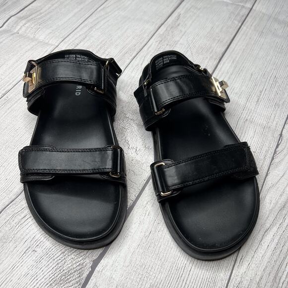 Torrid Black Turnlock Gladiator Sandals WW Chunky Band Shoes Size 9WW Extra Wide - Picture 5 of 11